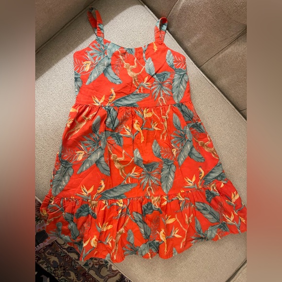 Janie and Jack Girl's Tropical Print Red Green - Picture 1 of 4